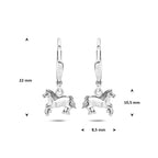 Ohrringe Pferd Brisurhaken 22 mm Silber rhodiniert