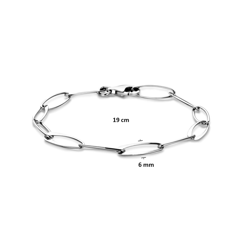 Armband Anker 6 mm 19 cm Silber rhodiniert