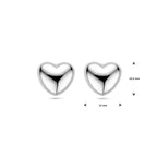 oorknoppen hart zilver gerhodineerd