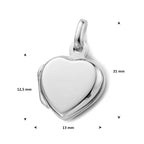 medaillon hart 21 mm zilver gerhodineerd