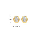 oorknoppen zirkonia 8 mm 14K geelgoud