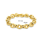 Armband, oval, Jasseron, 9,5 mm, 18 + 1 cm, 3 Mikron versilbert (gelb)