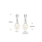 oorhangers parel en zirkonia 14K witgoud