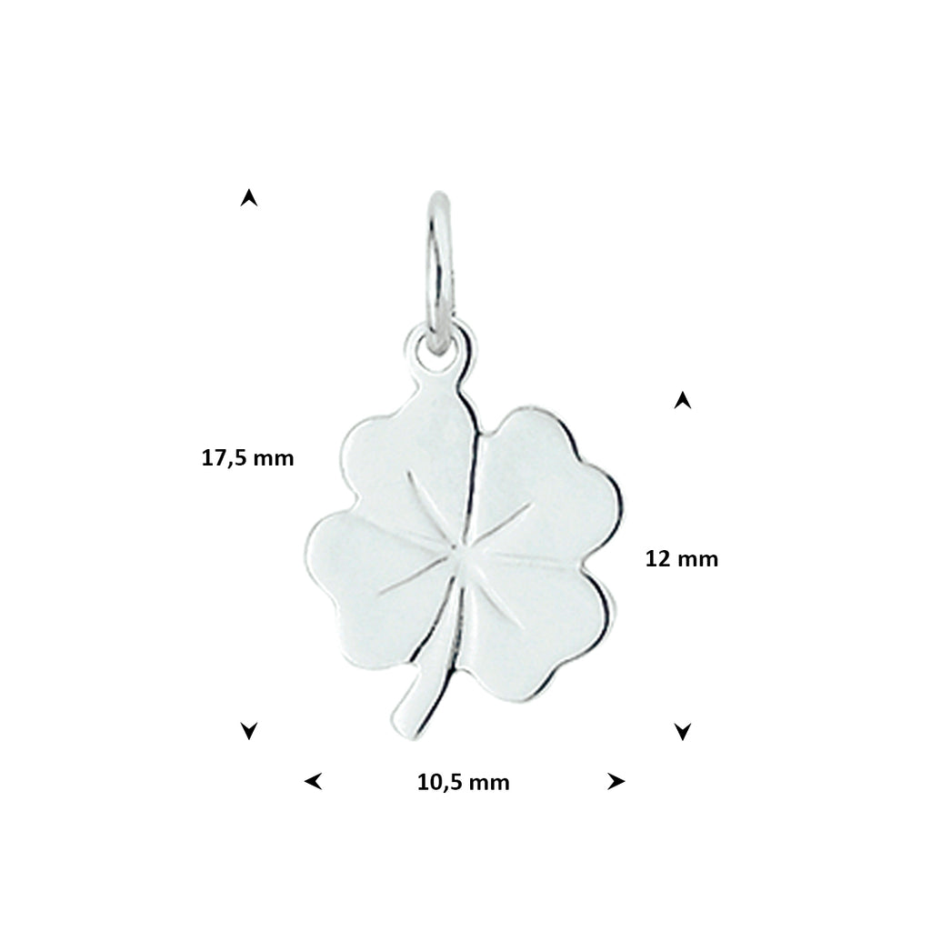 hanger klavertje 12 mm 14K witgoud