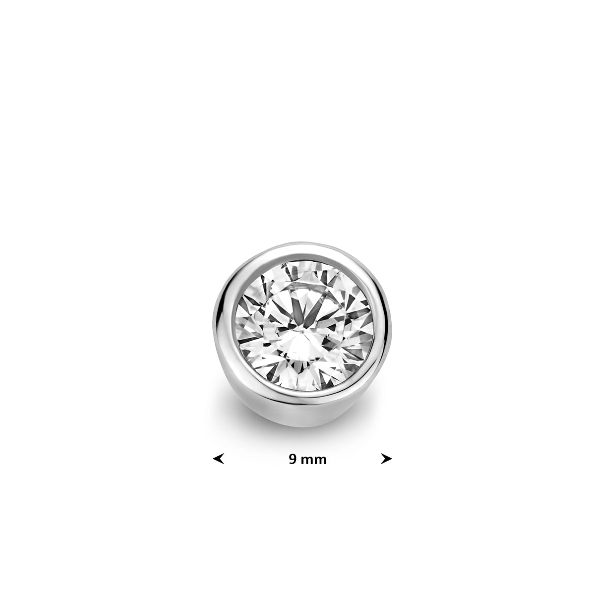 hanger zirkonia zilver gerhodineerd - rond