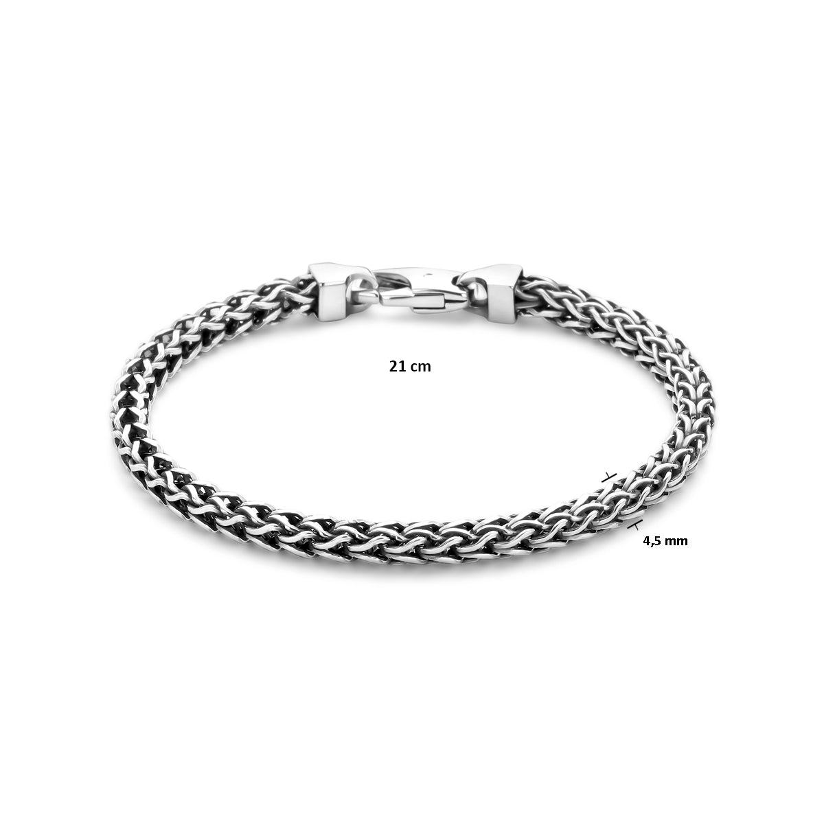 Armband Fuchsschwanz 4,5 mm Sterlingsilber oxidiert