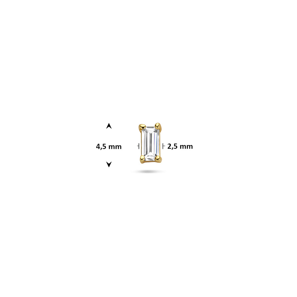 Flat Back Piercing Zirkonia 4,5 mm 1 Mikron Silber vergoldet (gelb)