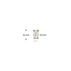 Flat Back Piercing Zirkonia 4,5 mm 1 Mikron Silber vergoldet (gelb)