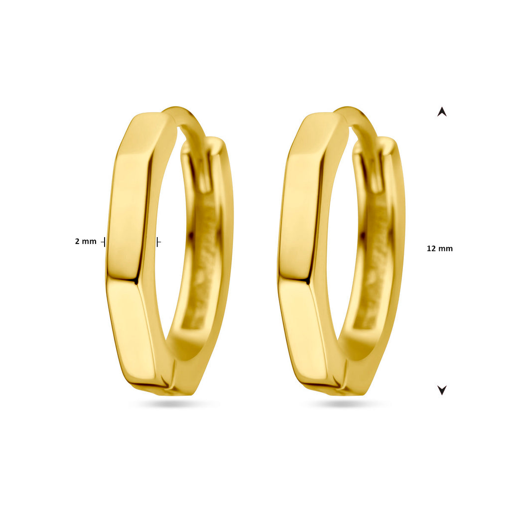 klapoorringen 1 micron zilver verguld (geel)