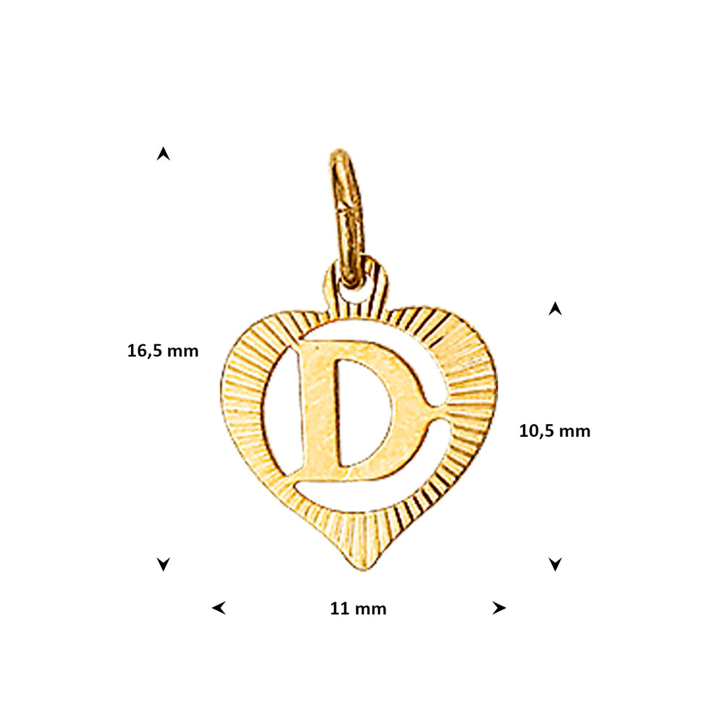 Anhänger Herzbuchstabe 14K Gelbgold