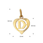 Anhänger Herzbuchstabe 14K Gelbgold