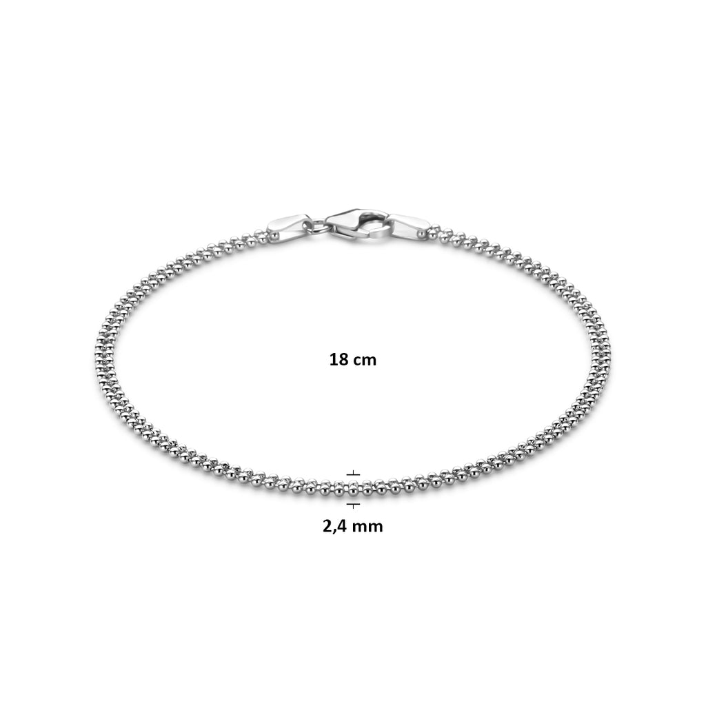 Armband Kügelchen 2,4 mm 18 cm Silber rhodiniert