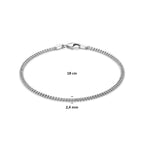 Armband Kügelchen 2,4 mm 18 cm Silber rhodiniert