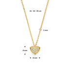 collier hartje diamant 0.11ct h si 41 - 43 - 45 cm 14K geelgoud