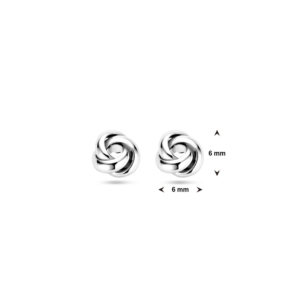 oorknoppen knoop 6 mm zilver gerhodineerd