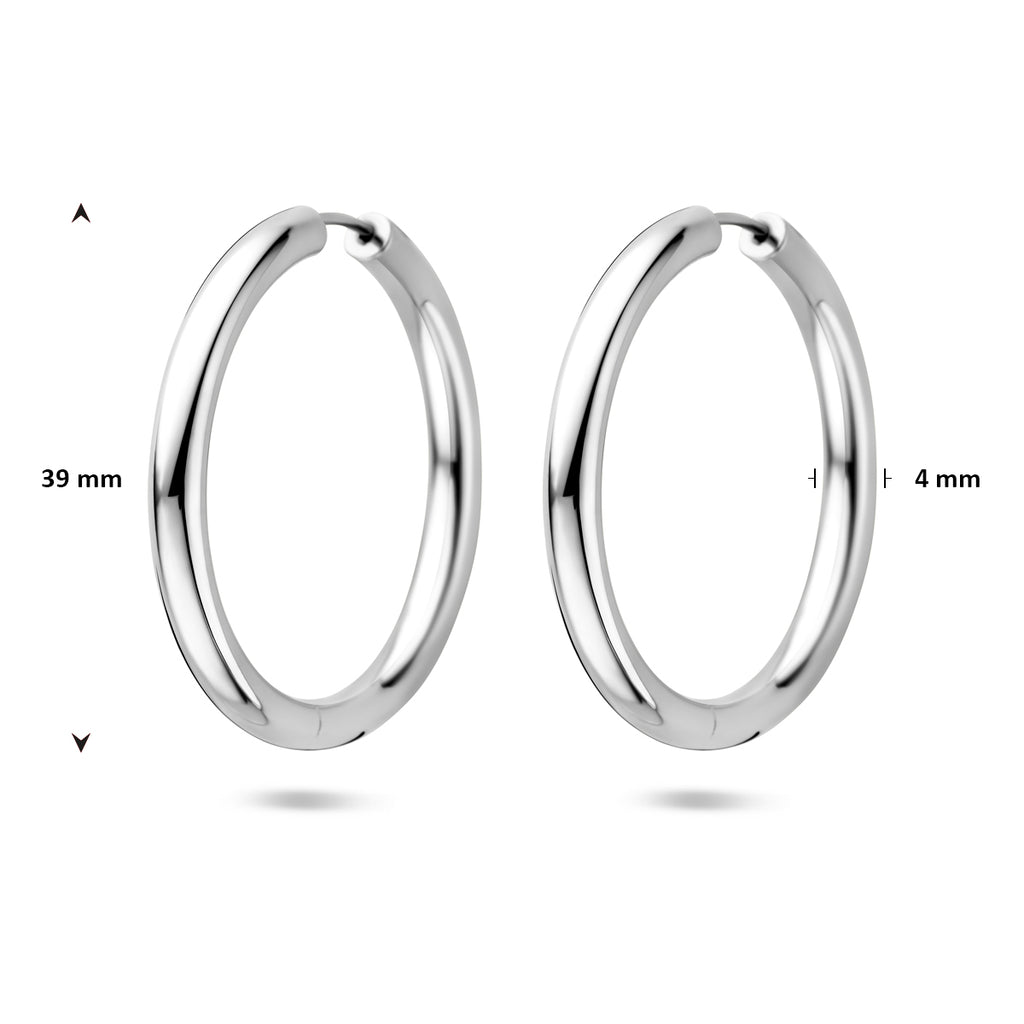 klapoorringen 39 mm zilver gerhodineerd