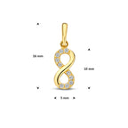 hanger infinity zirkonia 10 mm 14K geelgoud
