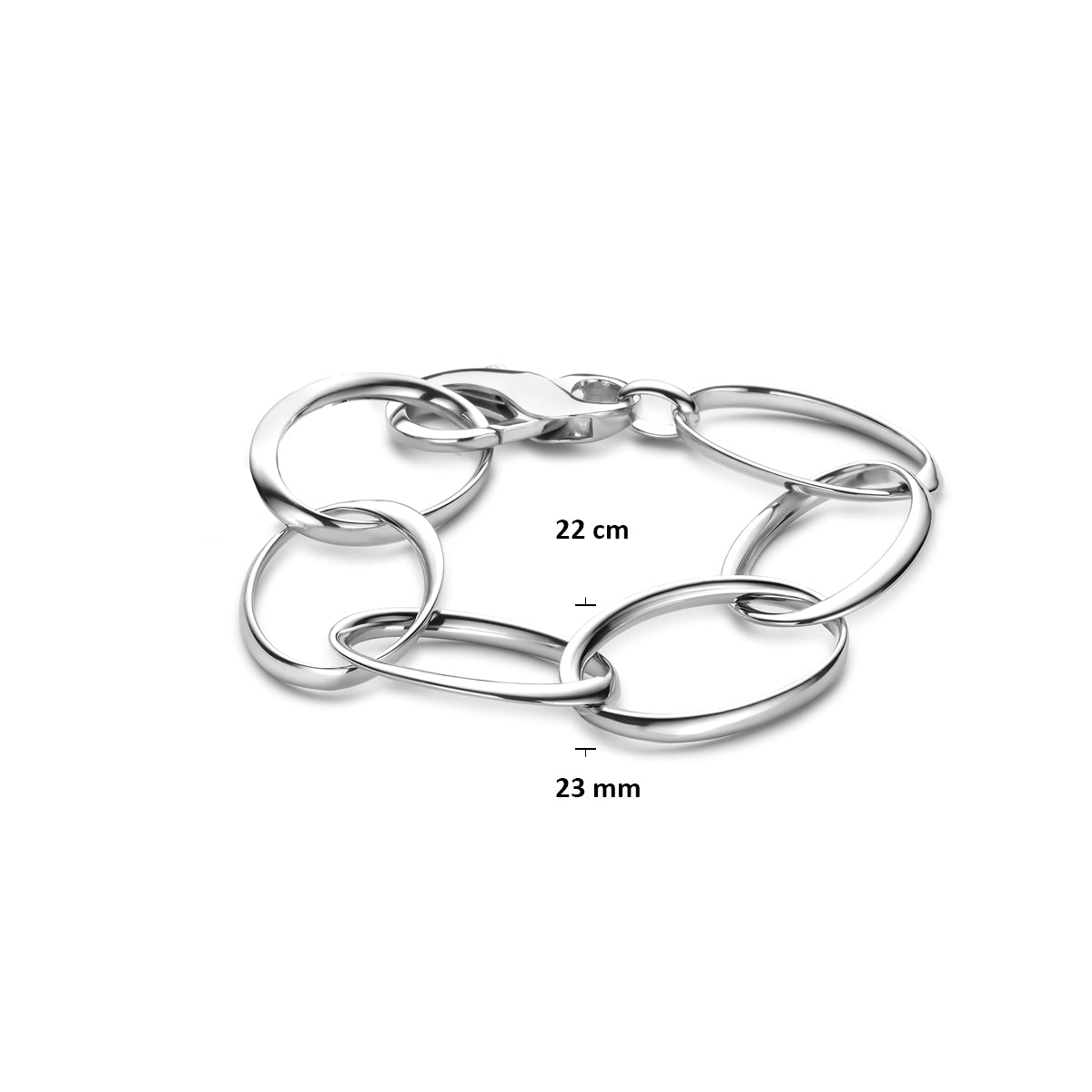 Armband 23 mm 22 cm Silber rhodiniert