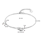 Armband Herzen 16 + 3 cm Silber rhodiniert
