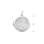 medaillon poli/glitter gediamanteerd 30 mm zilver gerhodineerd
