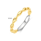 ring 3 micron zilver verguld (geel/rhodium)