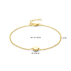 Armband Herz 16,5 - 17,5 - 18,5 cm 3 Mikron versilbert (gelb)