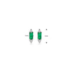 oorknoppen groen zirkonia zilver gerhodineerd