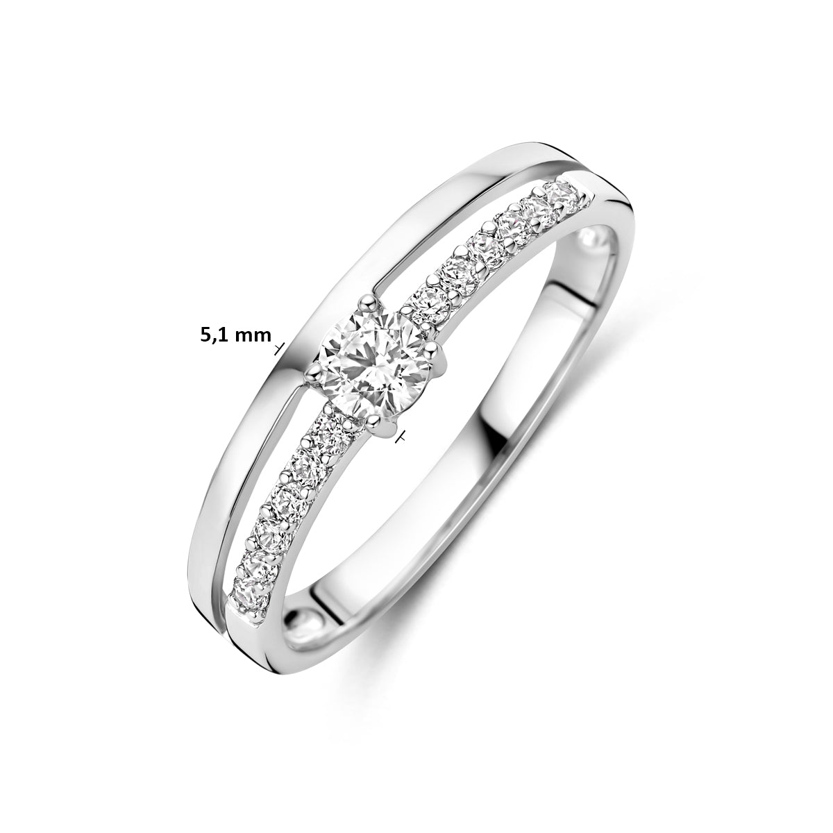 Ring Zirkonia Silber rhodiniert