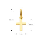 hanger kruis 7,5 mm 14K geelgoud