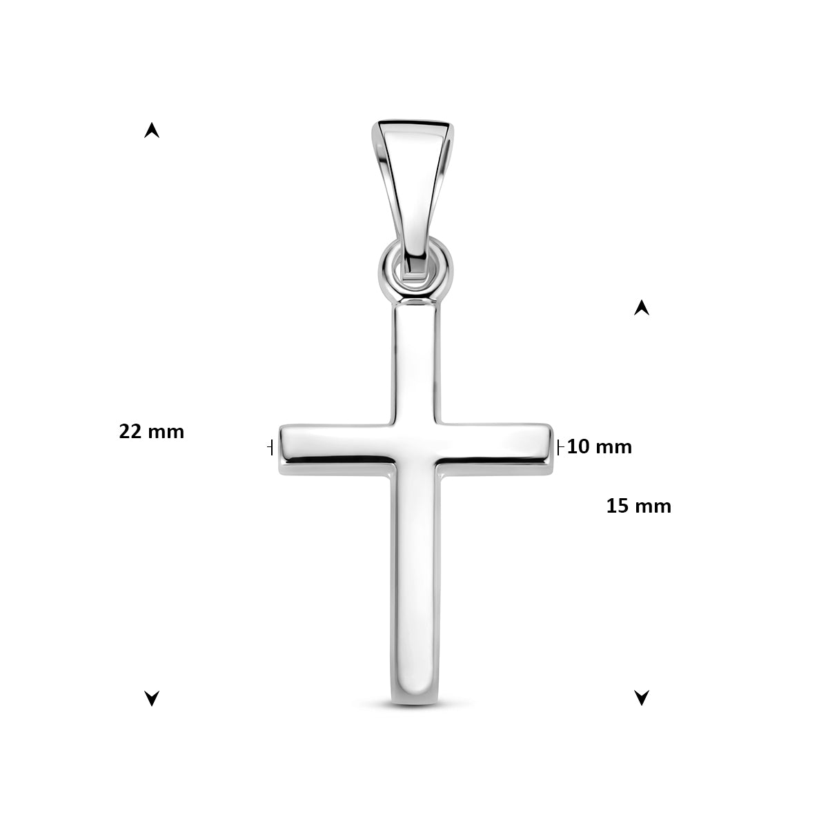 hanger kruis zilver gerhodineerd