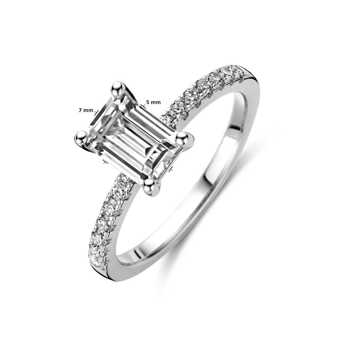 Ring Zirkonia Silber rhodiniert