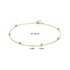 Fußkettchen Kugeln 1,0 mm 14K Gelbgold