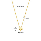 collier vlinder 40 - 42 - 44 cm 14K geelgoud