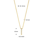 collier lab grown diamant 0.04ct g vs 40 - 42 - 44 cm 14K geelgoud