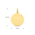 9k graveerhanger 16 mm 9K geel - rond