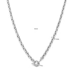 Halskette 6 mm 42 cm Knebelverschluss rhodiniert Silber