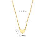 Halskette Herz 41 - 43 - 45 cm 14K Gelbgold