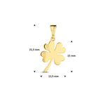 hanger klavertje 15 mm 14K geelgoud