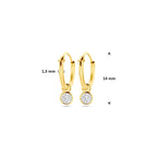Ohrringe mit Zirkonia-Anhängern 14 mm 14K Gelbgold
