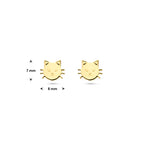 oorknoppen kat 7 mm 14K geelgoud
