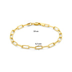 9k armband 4,7 mm 19 cm massief 9K geel/zilverkern