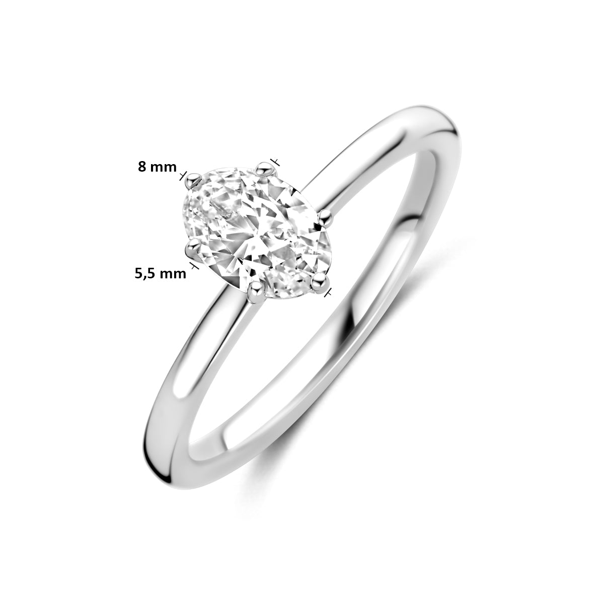 Ring Zirkonia Silber rhodiniert