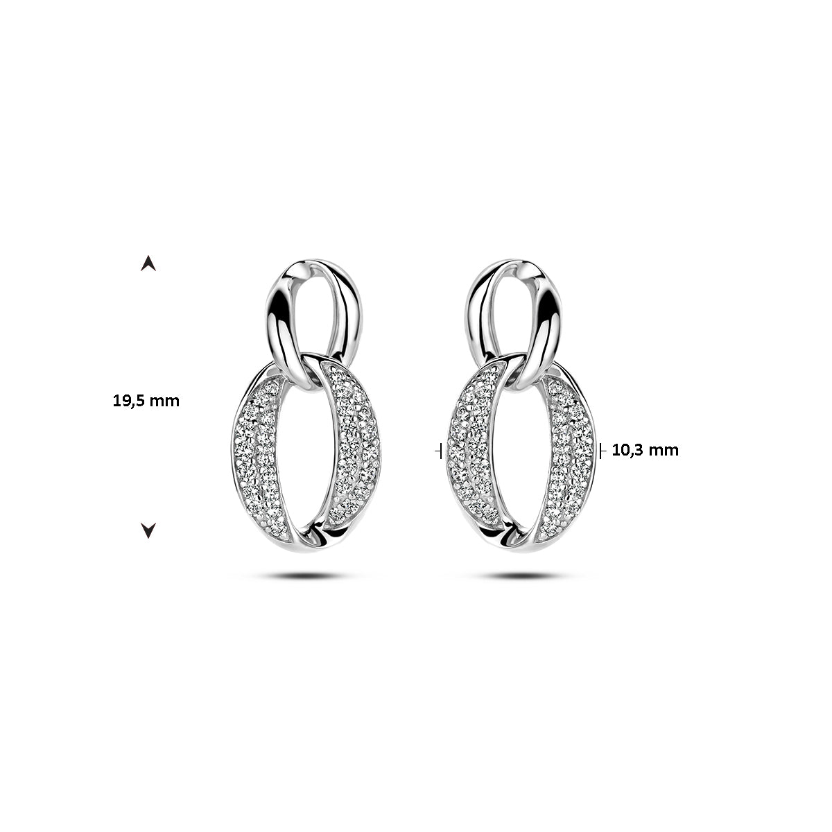 oorhangers zirkonia zilver gerhodineerd
