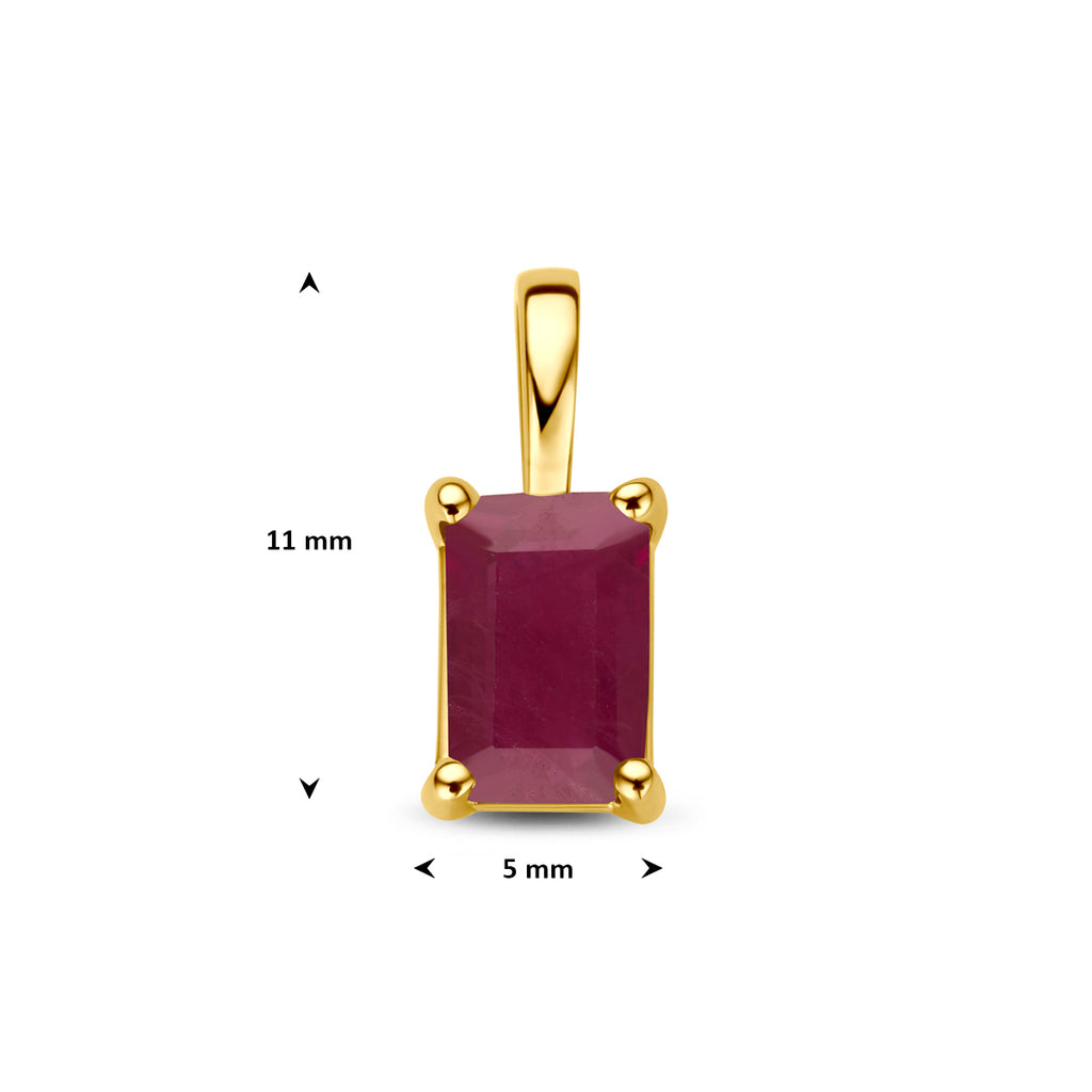 hanger robijn 11 mm 14K geelgoud