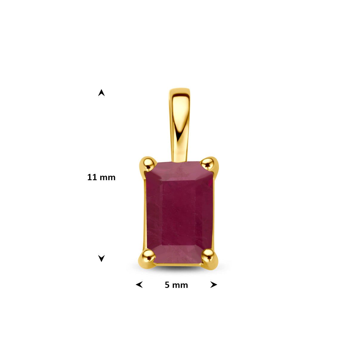 hanger robijn 11 mm 14K geelgoud
