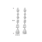 oorhangers zirkonia 42 mm zilver gerhodineerd