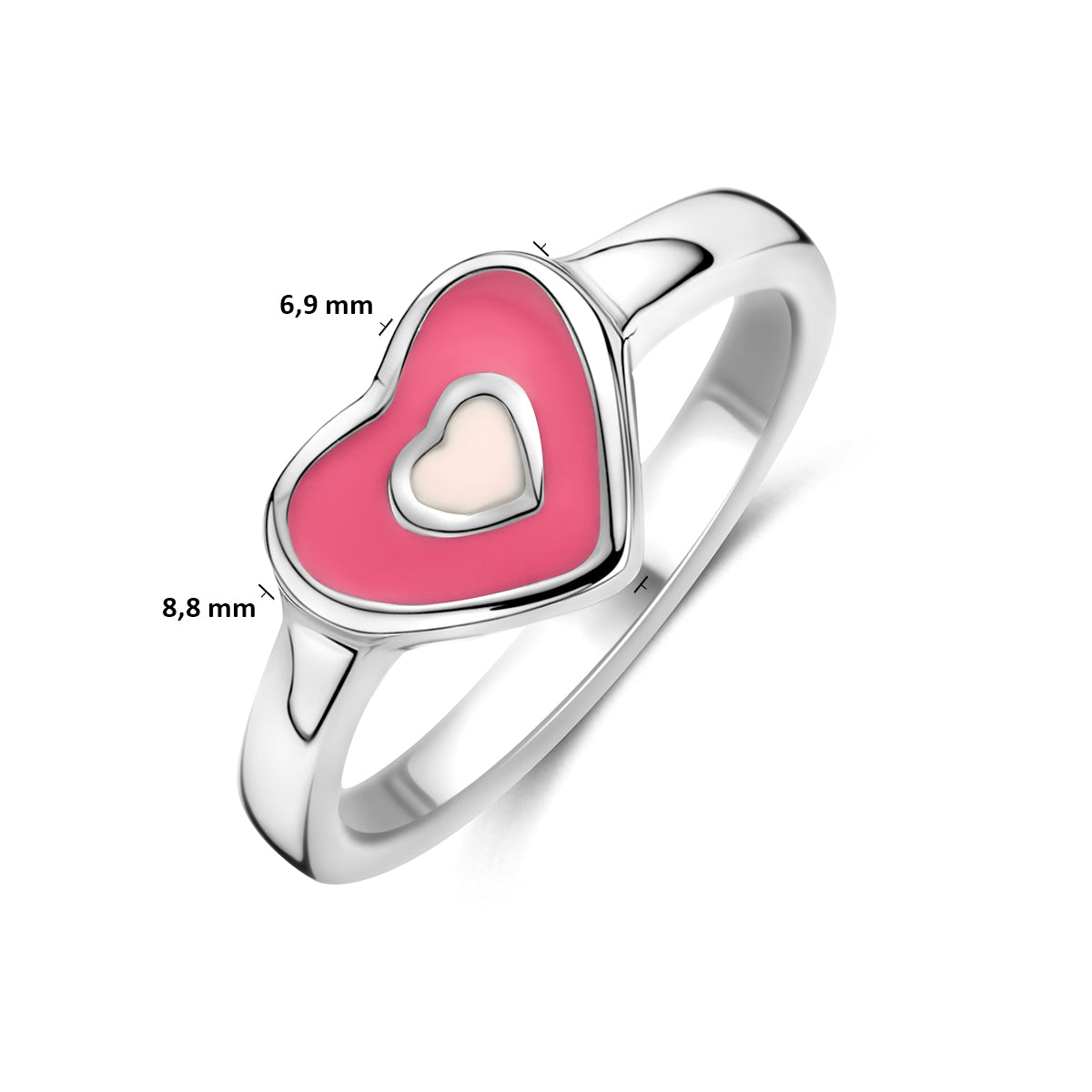 ring hart zilver gerhodineerd