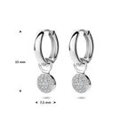 Klappcreolen Zirkonia 15 mm Silber rhodiniert