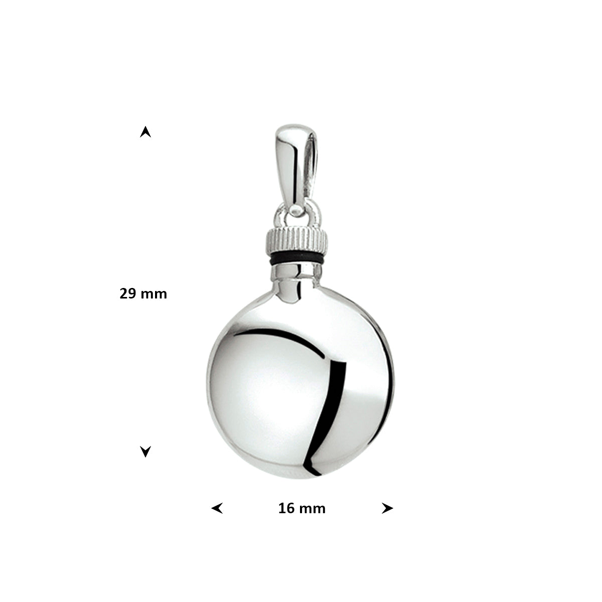 Urnenanhänger 16 mm Silber rhodiniert