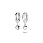 klapoorringen hanger hartje 16 mm zilver gerhodineerd